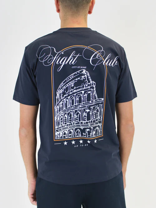 White Threads Fight Club T-Shirt - Navy